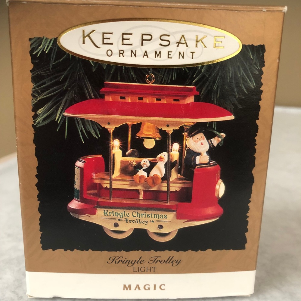 1994 Hallmark Keepsake Magic Kringle Trolley Light Christmas Ornament QLX741-3